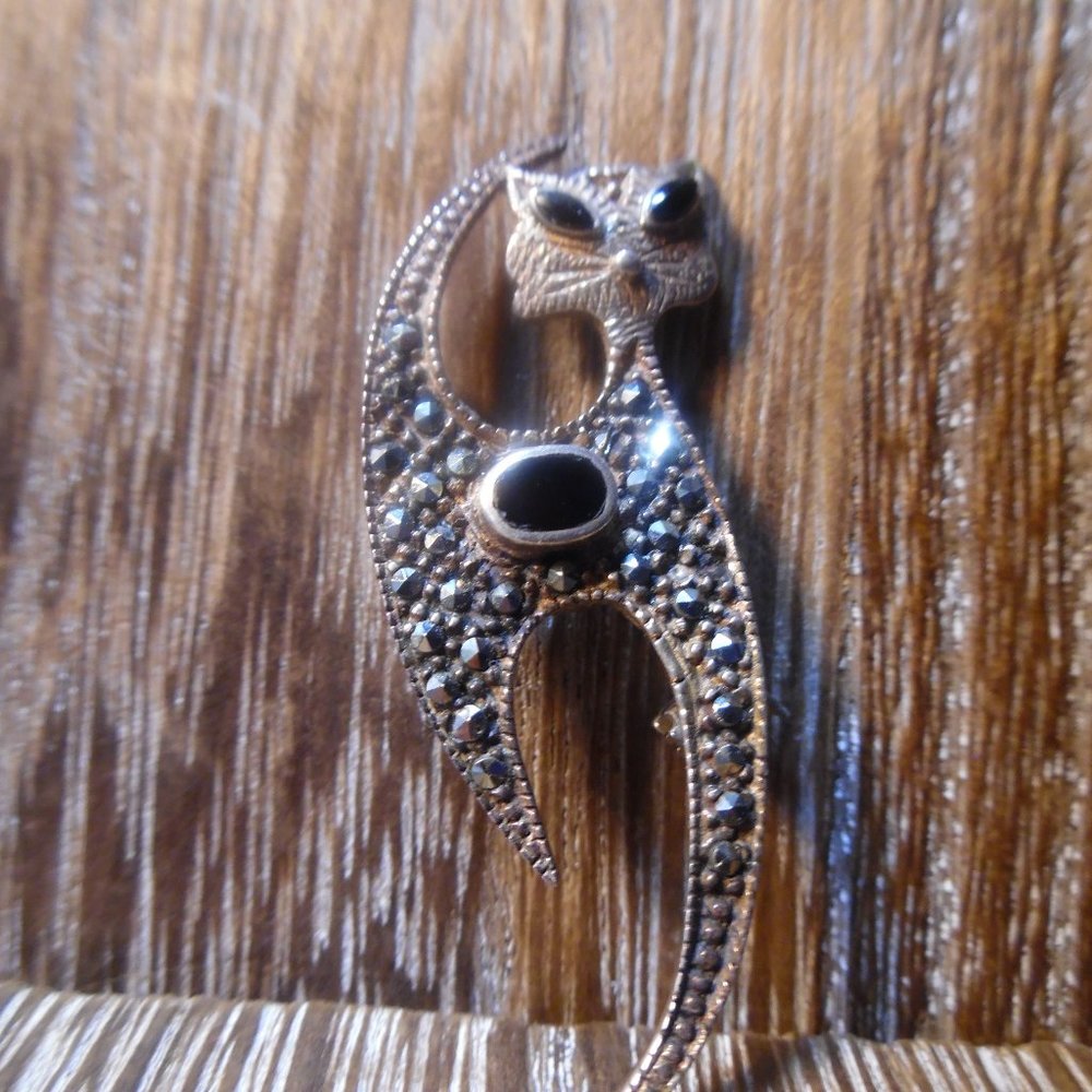 MARCASITE KITTY PIN/BROOCH
